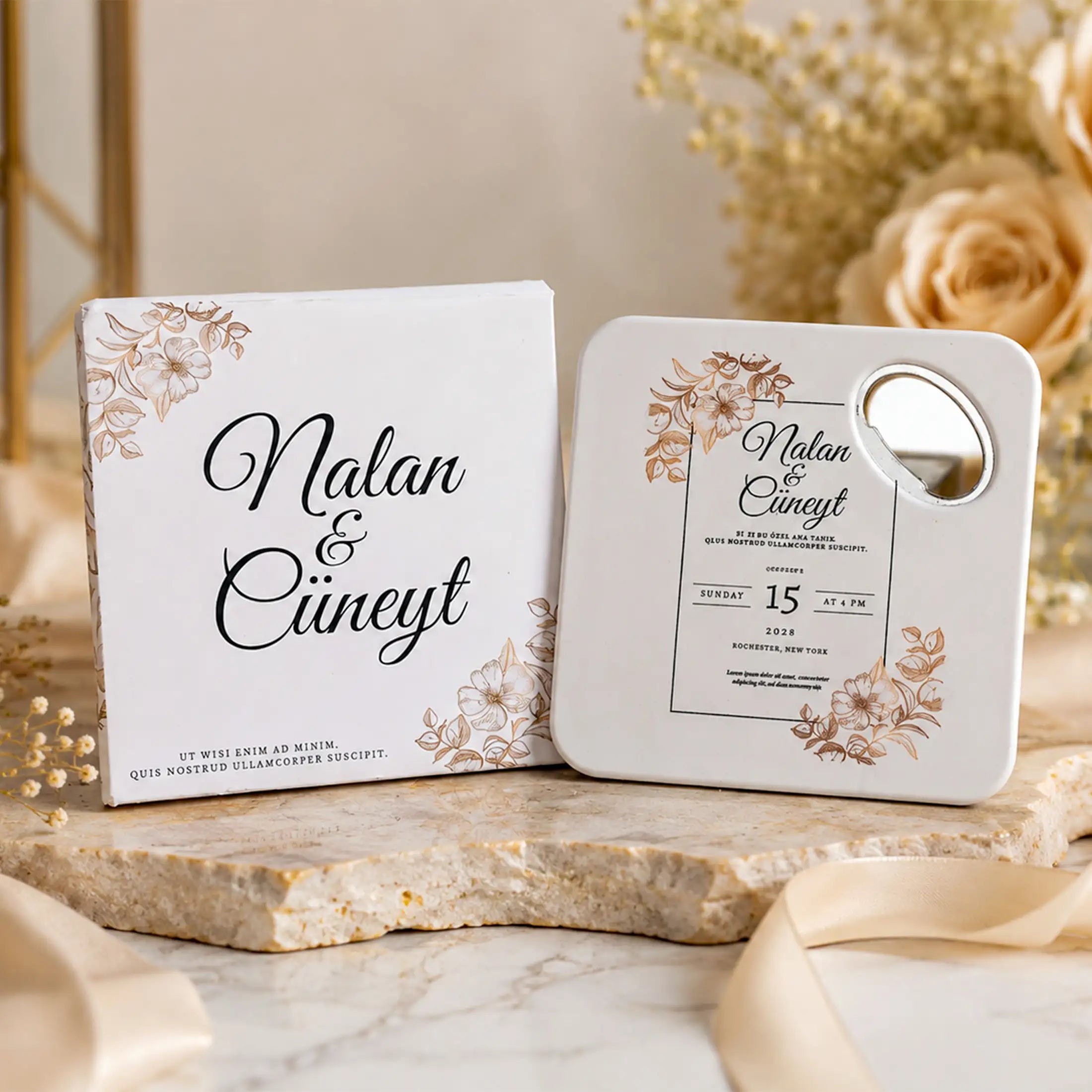 Özel Şişe Açacaklı Magnet Hediyelik| Kişiye Özel Nişan & Kına Hediyelikleri