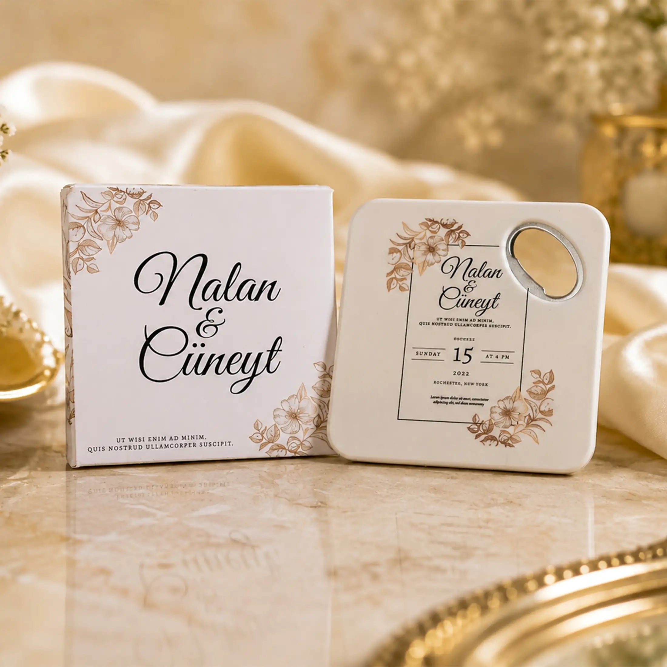 Özel Şişe Açacaklı Magnet Hediyelik| Kişiye Özel Nişan & Kına Hediyelikleri