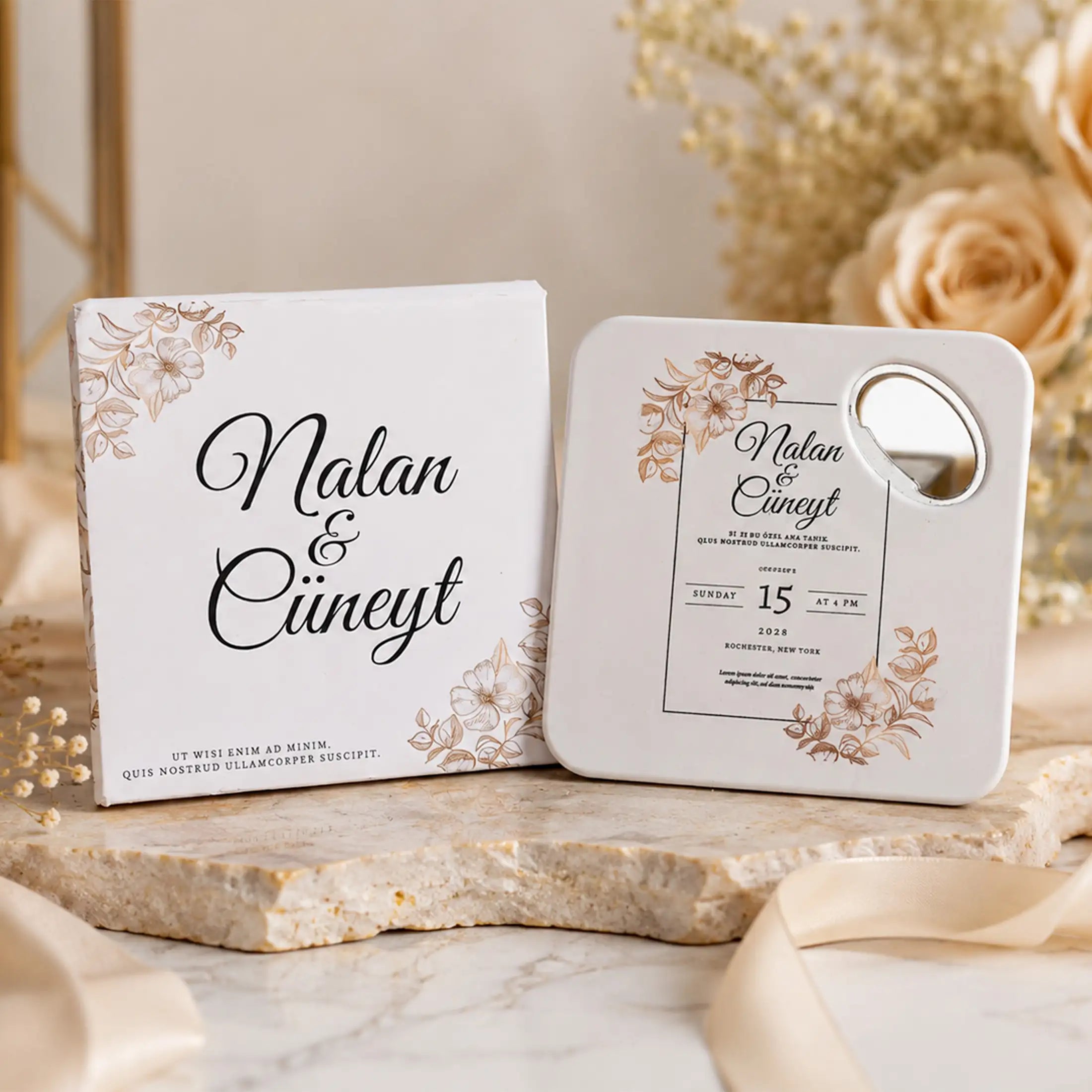 Özel Şişe Açacaklı Magnet Hediyelik| Kişiye Özel Nişan & Kına Hediyelikleri