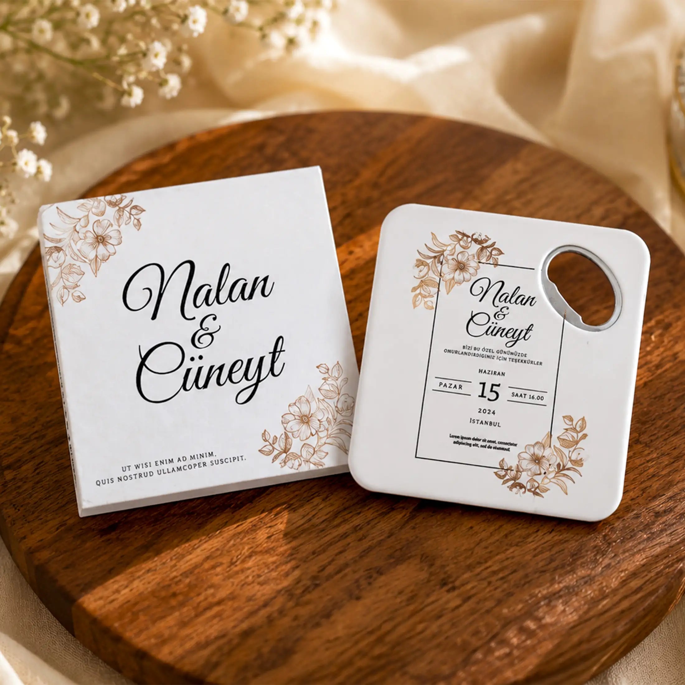 Özel Şişe Açacaklı Magnet Hediyelik| Kişiye Özel Nişan & Kına Hediyelikleri